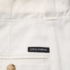 Dolce & Gabbana White Cotton Stretch Cropped Trouser Pants