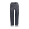 7FOR Black Cotton Relaxed Fit Jeans