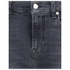 7FOR Black Cotton Relaxed Fit Jeans