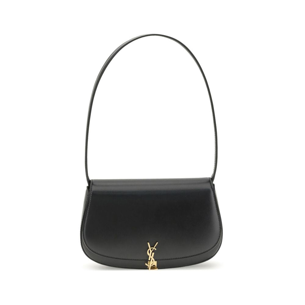 Saint Laurent Schultertasche aus schwarzem Kalbsleder, Modell Bos Taurus
