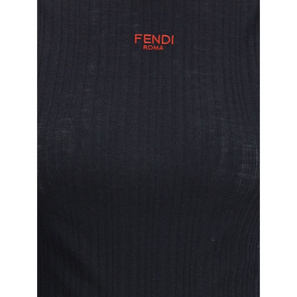 Schwarzes Wolltop von Fendi