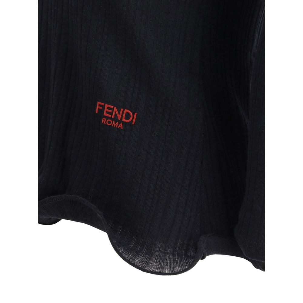 Fendi Schwarzes Fleece-Wolloberteil