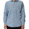 Deperlu Blue Denim Regular Fit Collared Long Sleeve Men Shirt