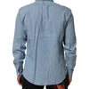 Deperlu Blue Denim Regular Fit Collared Long Sleeve Men Shirt