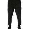 Dondup Black Mid Waist Cropped Corduroy Men Trouser Pants