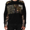 Dolce & Gabbana Black Patchwork Crew Neck Pullover Sweater