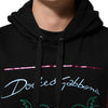 Dolce &amp; Gabbana Schwarzer bedruckter Kapuzenpullover für Herren