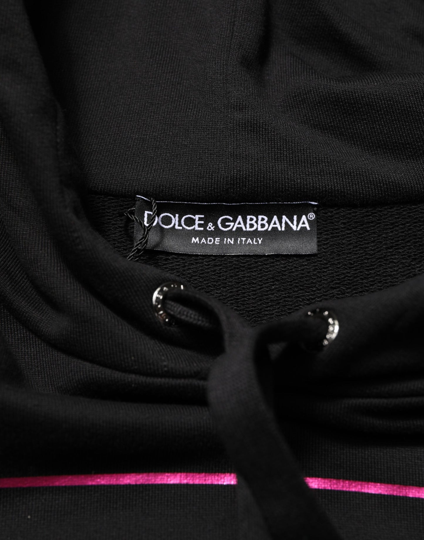 Dolce &amp; Gabbana Schwarzer bedruckter Kapuzenpullover für Herren