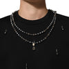 Dolce & Gabbana Black Polyester Necklace Embellished T-shirt