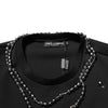Dolce & Gabbana Black Polyester Necklace Embellished T-shirt