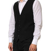 Dolce & Gabbana Black Cotton Waistcoat Dress Men Formal Vest
