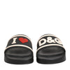 Dolce & Gabbana Black Rubber Slides Sandals Beachwear Shoes