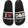 Dolce & Gabbana Black Rubber Slides Sandals Beachwear Shoes