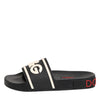 Dolce & Gabbana Black Rubber Slides Sandals Beachwear Shoes