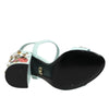 Dolce & Gabbana Mint Green Floral Studs Heels Sandals Shoes