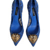 Dolce & Gabbana Blue Taormina Lace DEVOTION Pumps Shoes \
