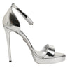 Dolce & Gabbana Silver Leather Platform Keira Sandals Shoes