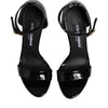 Dolce & Gabbana Black Leather Platform Keira Sandals Shoes