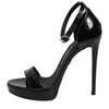 Dolce & Gabbana Black Leather Platform Keira Sandals Shoes