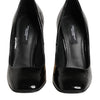 Dolce & Gabbana Black Gold Patent Leather Logo Heels Pumps Shoes