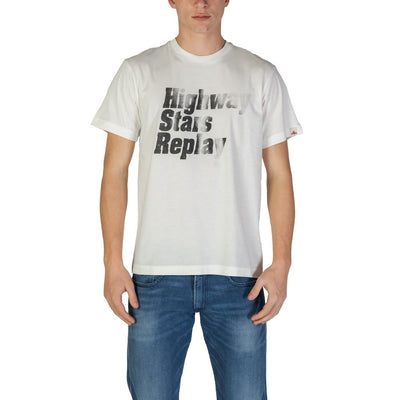 Weißes Baumwoll-T-Shirt von Replay