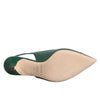 Dolce & Gabbana Green Leather AMORE Heels Slingbacks Shoes