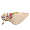 Dolce & Gabbana White Floral Leather High Heels Pumps Shoes