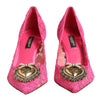 Dolce & Gabbana Pink Taormina Lace DEVOTION Pumps Shoes