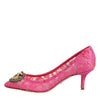Dolce & Gabbana Pink Taormina Lace DEVOTION Pumps Shoes
