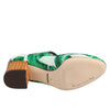 Dolce & Gabbana Green Silk MARY JANES Leaf Sandals Shoes