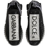 Dolce &amp; Gabbana Schwarze und silberne Slip-On-Sneaker Sorrento