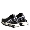 Dolce &amp; Gabbana Schwarze und silberne Slip-On-Sneaker Sorrento