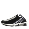 Dolce &amp; Gabbana Schwarze und silberne Slip-On-Sneaker Sorrento