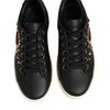 Dolce & Gabbana Black Leather Sacred Heart Sneakers Shoes