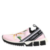 Dolce & Gabbana Pink Floral Sorrento Low Top Sneakers Shoes