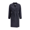 Max Mara blauer Fleece-Wollmantel