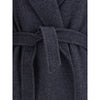 Max Mara blauer Fleece-Wollmantel