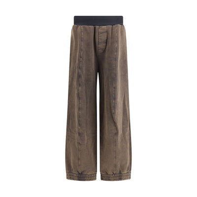 ALAINPAUL Brown Cotton Casual Pants