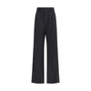 ALAINPAUL Black Fleece Wool Casual Pants