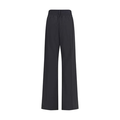 ALAINPAUL Black Fleece Wool Casual Pants