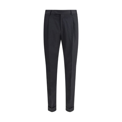 PT Torino Black Fleece Wool Casual Pants