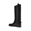 Burberry Black Calf Leather Bos Taurus Flat Boots