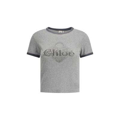 Chloé graues Baumwoll-T-Shirt