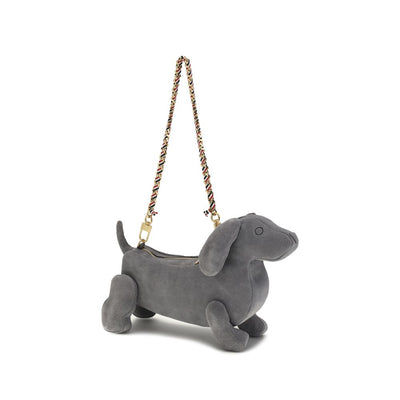 Thom Browne Schultertasche aus grauem Leder