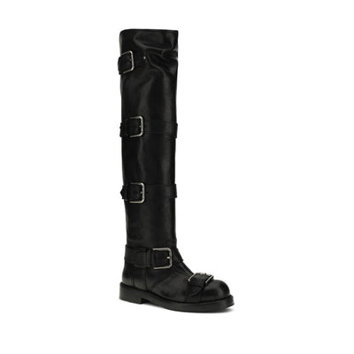 Dolce &amp; Gabbana Bos Taurus Schnürstiefel aus schwarzem Kalbsleder