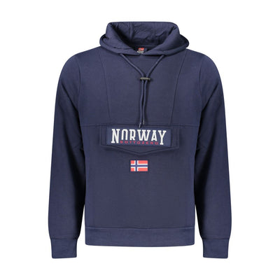 Norway 1963 Blue Cotton Mens Hooded Sweatshirt