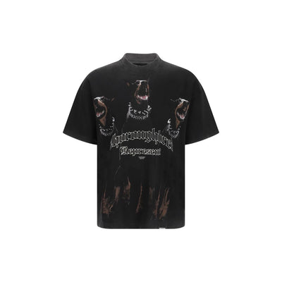 Schwarzes Baumwoll-T-Shirt