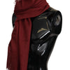 Dolce & Gabbana Red DG Crown Cashmere Silk Shawl Fringe Wrap Scarf