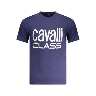 Cavalli Class Blu Cotton Men T-Shirt