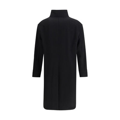 Tagliatore Schwarzer Fleece-Wollmantel